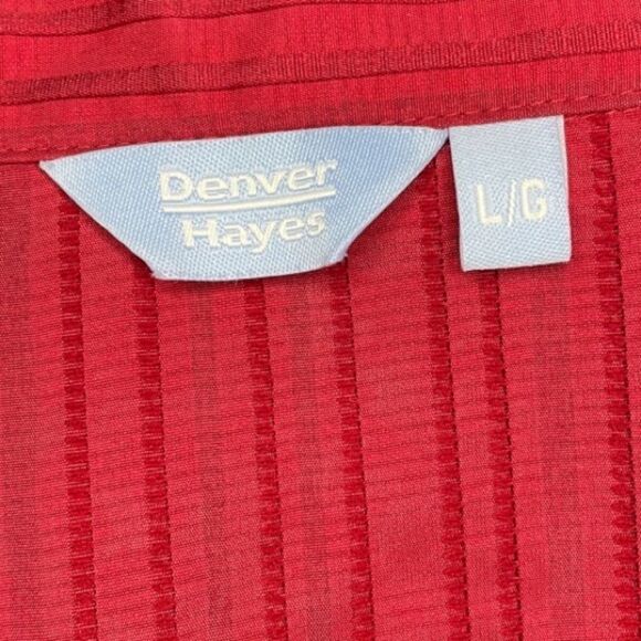 Denver Hayes Red  Womens Button Down V Neck Shirts Long Sleeve. - Picture 7 of 8